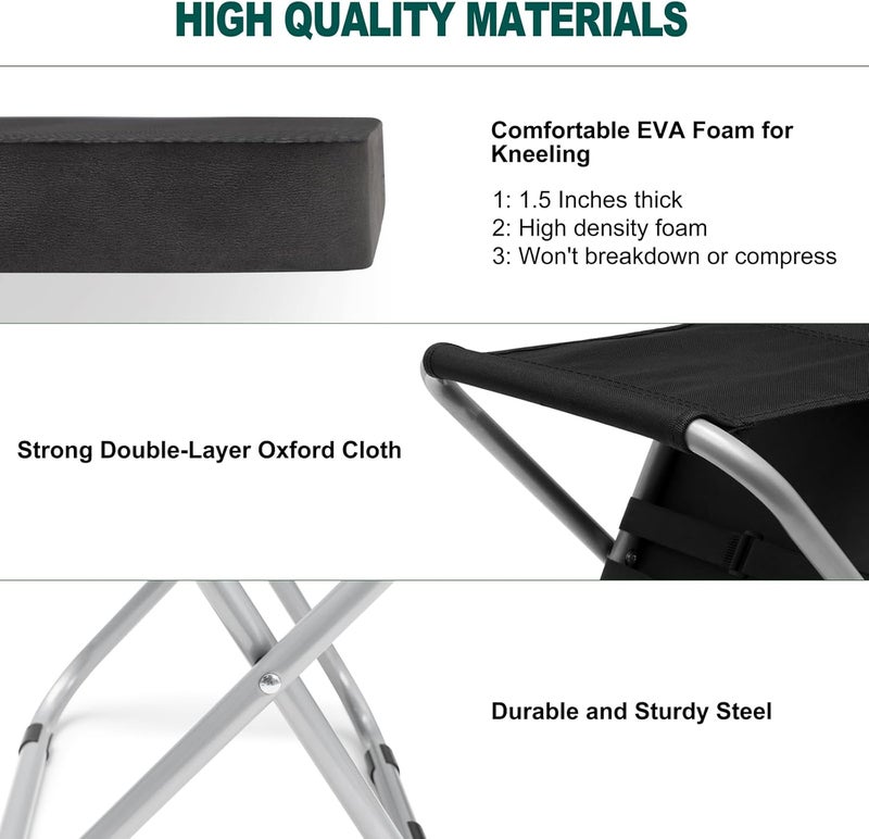 MAXPACE Garden Kneeling Pad and Foldable Gardening Stool 2 in 1, Extra Thick Soft Water-Resistant Comfortable Durable Foam Knee Pad Mat Cushion Garden Kneeler and Seat for Gardening, Mechanics, Work - Image 4